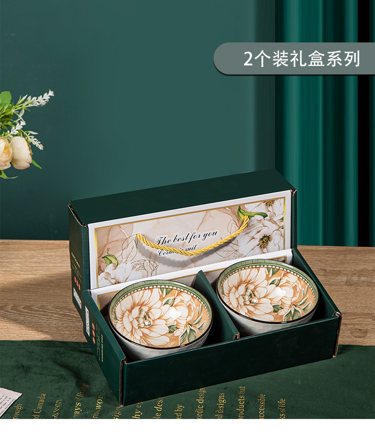 Ceramic bowl and chopstick sets, gift souvenirs, opening gifts, underglaze colored rice bowls and plates, wholesale tableware sets, bowl gift boxes pic 10
