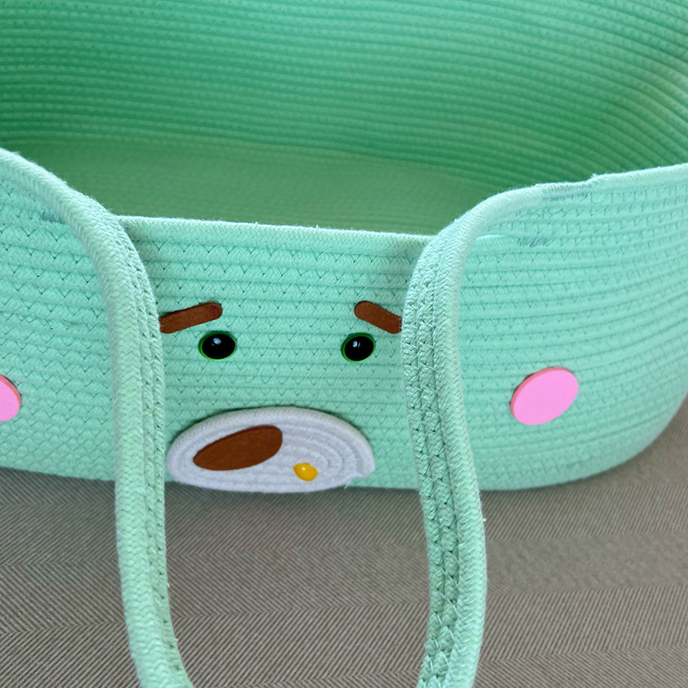 Portable pure cotton woven baby sleeping basket, portable baby crib for going out pic 20