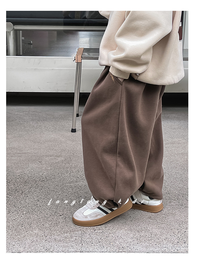 麦可希童装儿童裤子加绒2023秋冬新款韩版男童保暖加厚休闲裤冬装详情19