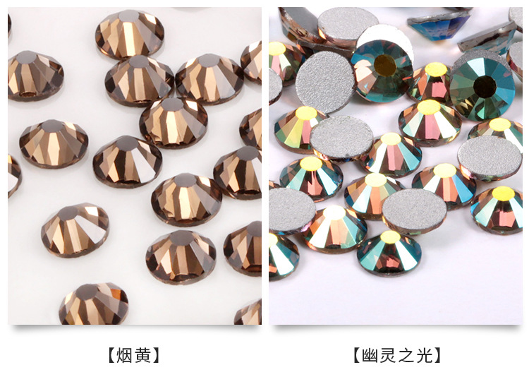 A cross-border bestseller, a pack of 1,440 pieces of crystal glass flat-bottomed diamond nail polish water diamonds, colorful round diy jewelry accessories pic 18