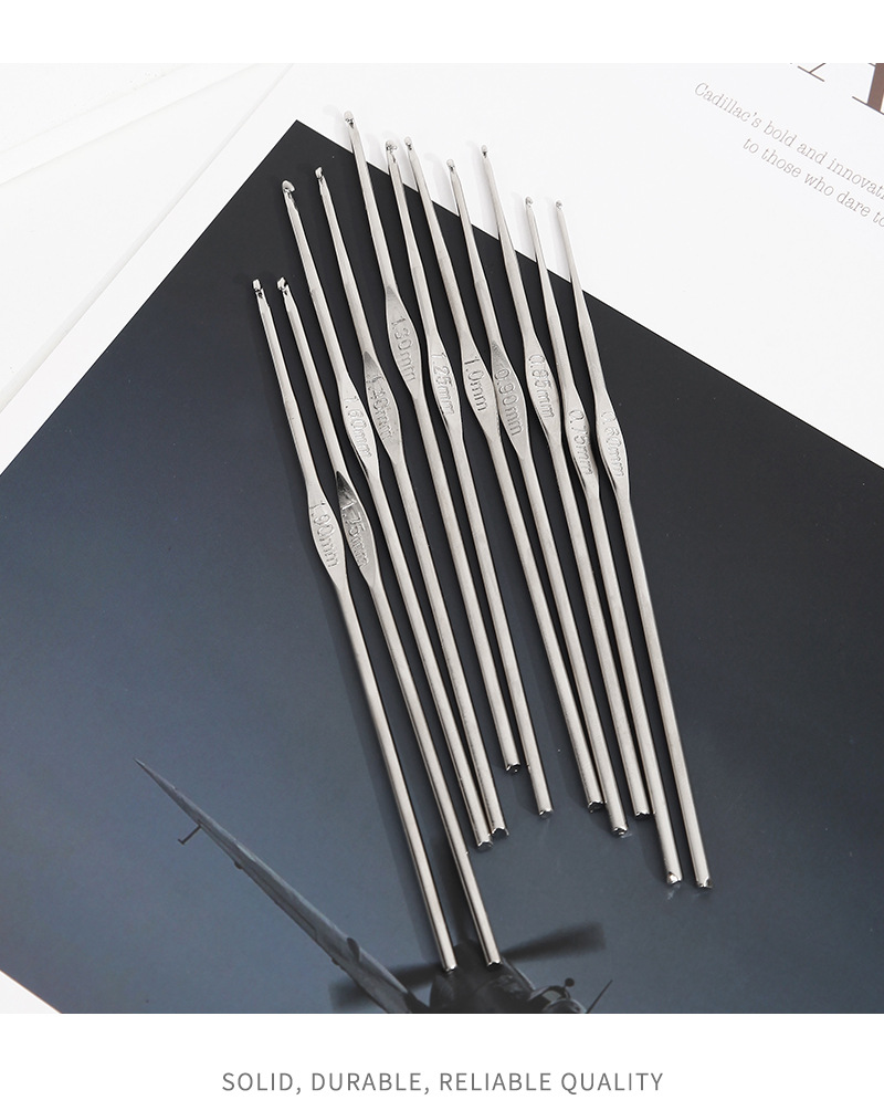 亚马逊金属铁钩针蕾丝细勾针单头花边钩针diy手工编织工具毛衣针详情27