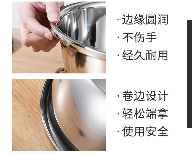 Stainless steel multi-functional three-piece set: seasoning VAT, vegetable cutter, rice sieve set, vegetable washing basin, gift set, multi-purpose basin, fruit and vegetable basket, vegetable washing basin, filter basin, kitchenware, draining basket set pic 12