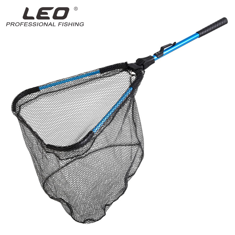 27703 LEO/ Leou [Aluminum Alloy Single Section Triangular Folding Fishing Net] Flying Fishing Hand-drawn Fishing Net Fishing Gear Export pic 12