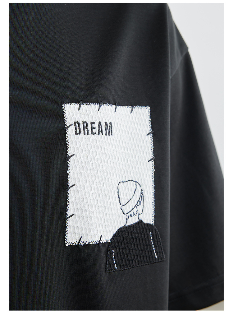 速干冰丝棉 圆领刺绣凉感短袖t恤男2024夏季新款微宽松半袖体恤衫详情33