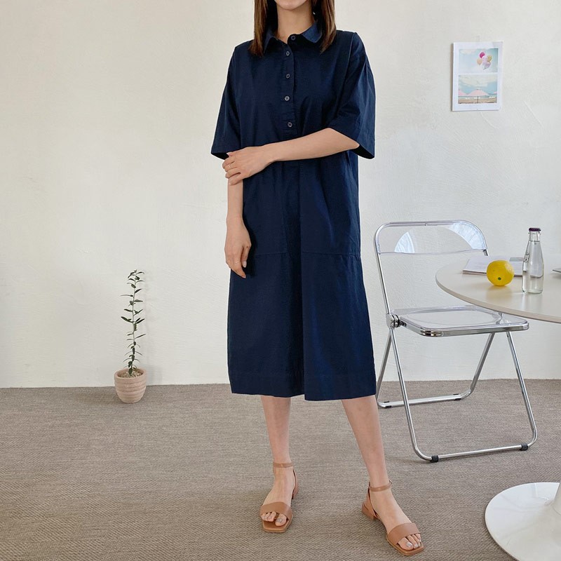 Best-selling 2022 Korean Spring/Summer thin solid color pullover fashionable and elegant commuter dress for women TH pic 5