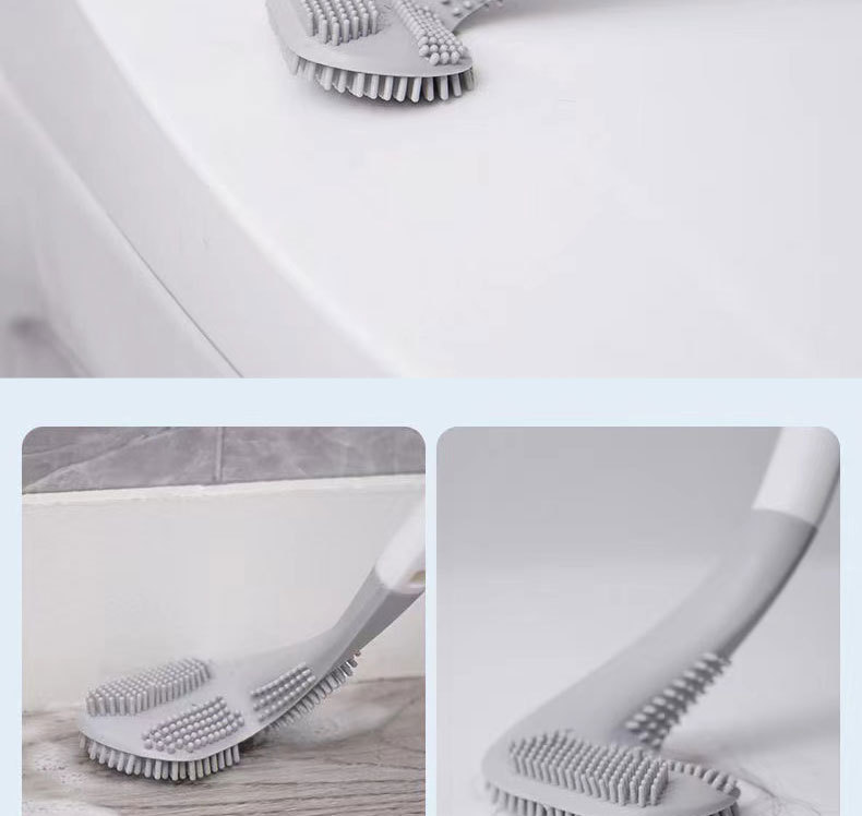 Golf silicone toilet brush, a household toilet cleaning wonder without blind spots, wall-mounted bathroom cleaning brush pic 15