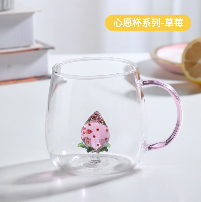 Venta al por mayor nuevo diseño de vidrio de borosilicato alto nivel de apariencia con el mango de la taza de agua para el hogar forma animal taza de vidrio de agua pic 15