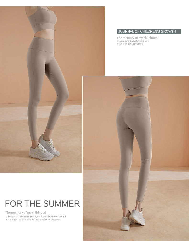 Autumn and winter Lycra nude yoga pants for women, tight height waists, elastic peach hips, lulu original factory running and fitness wear pic 30