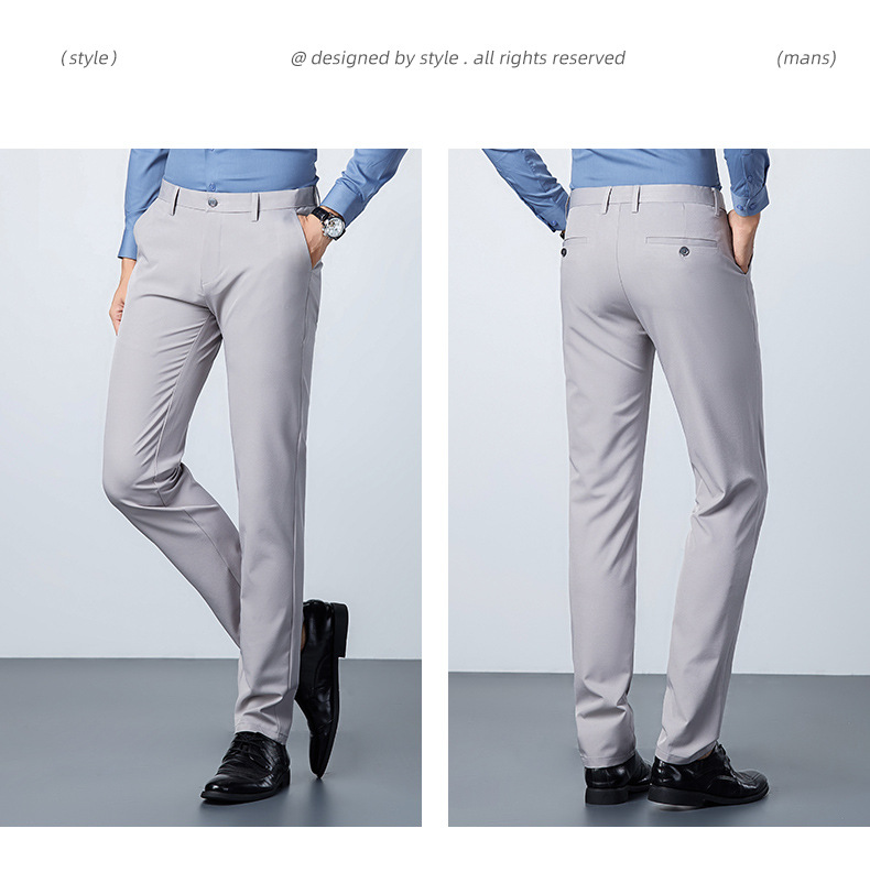 加绒加厚西裤男弹力冬季免烫商务垂感休闲裤男免烫上班男士直筒裤详情11