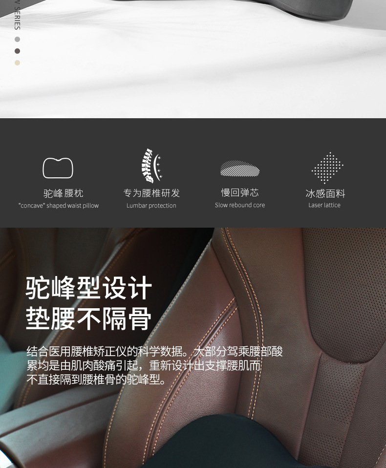 Cool cushion, memory foam pillow, car lumbar support, office chair pillow, lumbar support backrest, a must-have for prolonged sitting pic 9