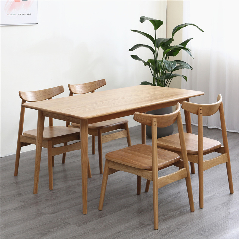 批发北欧全实木餐桌椅橡木现代简约小户型日式方桌家用长方形饭桌详情16