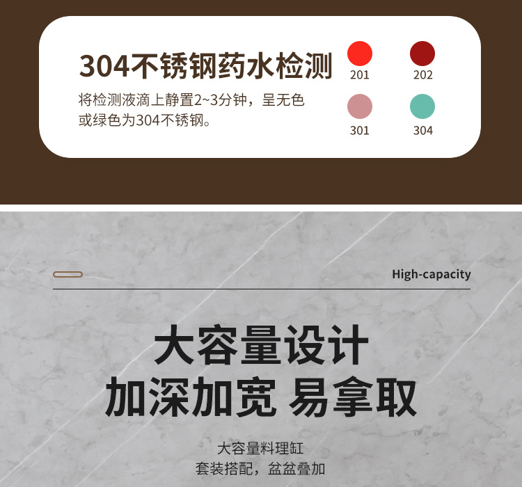 不锈钢盆加厚加深不锈钢汤盆不锈钢调料缸打蛋盆和面洗菜盆详情5