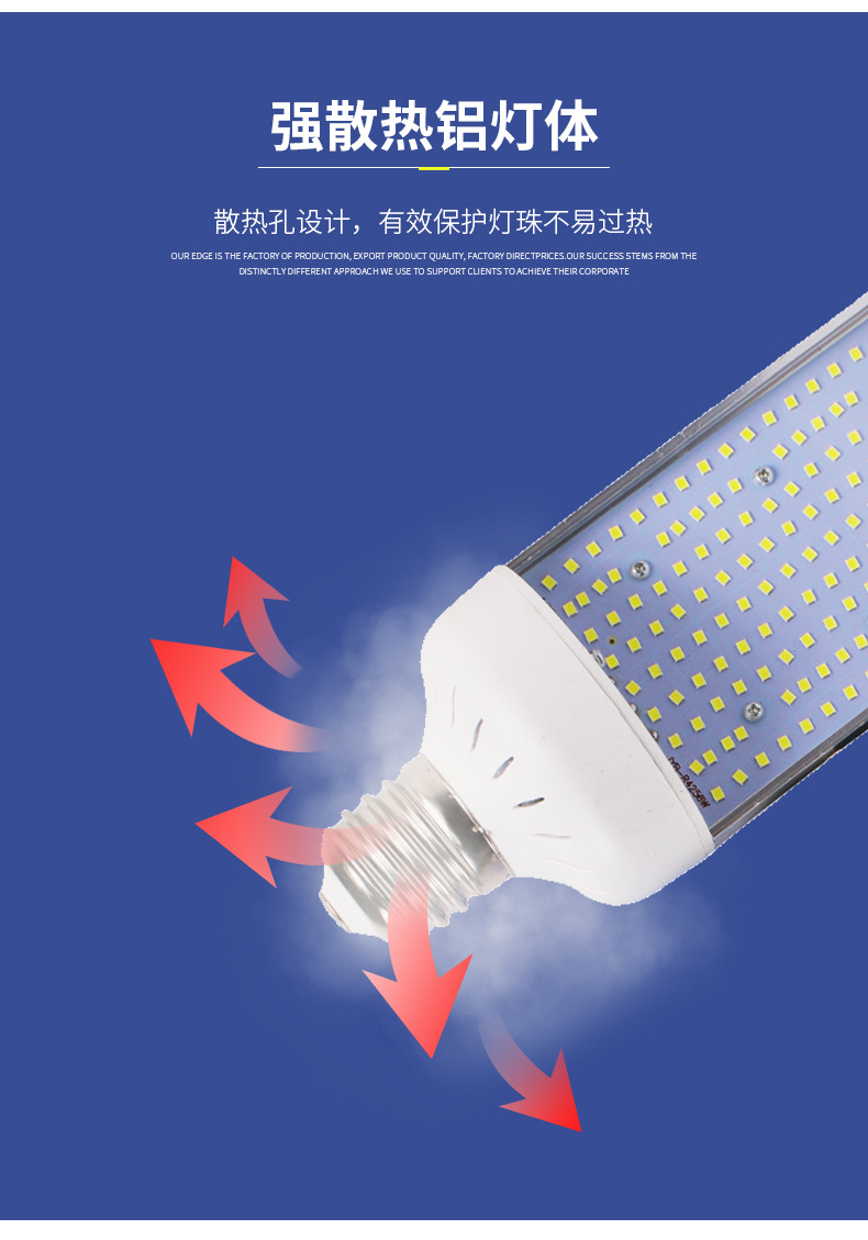 E27E40螺口灯泡led大功率户外路灯横插钠灯光源单面发光玉米灯详情9