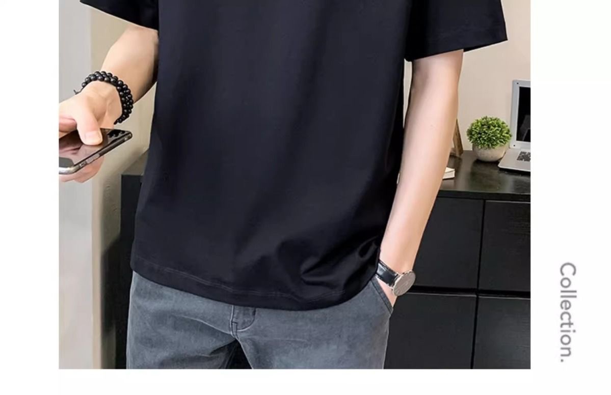 源头厂家24新款圆领男式印花短袖大码夏季宽松版潮牌网红半袖上衣详情15
