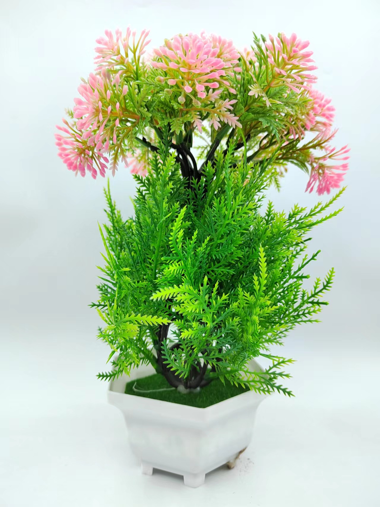 Hongsheng Simulation Craft double-layer creative pine tree home mini decorative items, indoor decoration green plant decorative items pic 13