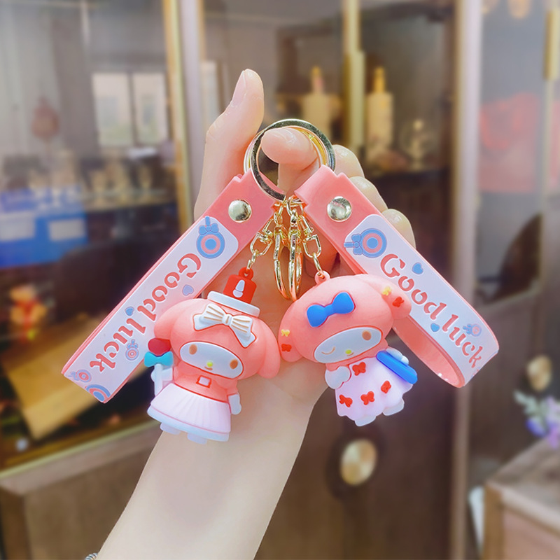 卡通公仔三丽鸥系列 美乐蒂汽车包包手机pvc软胶钥匙扣挂件小礼品详情5