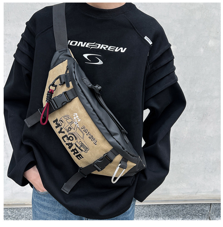 骑行包男士健身休闲斜挎胸包时尚潮流户外旅行小物袋机能便携腰包详情9