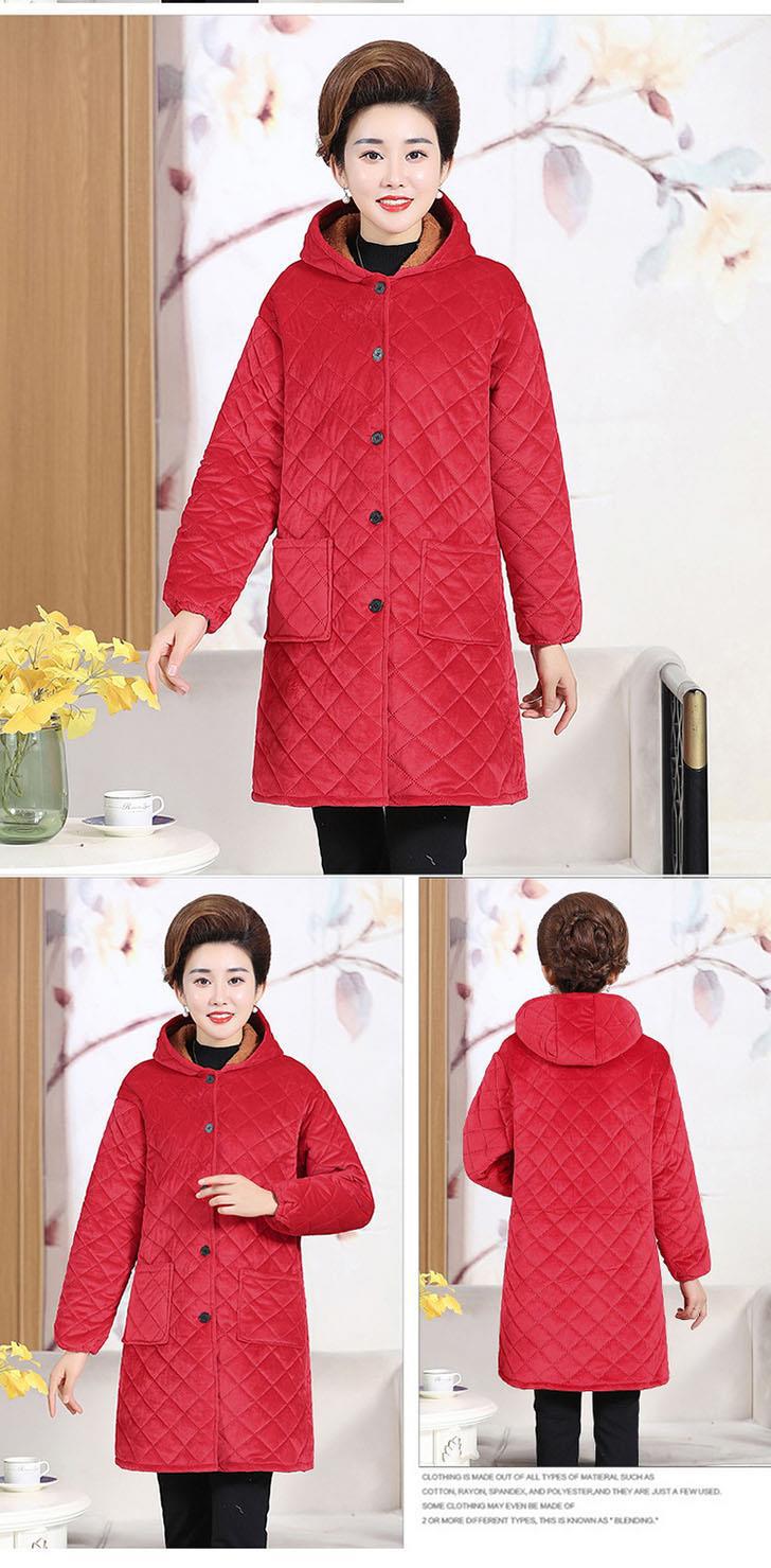 中老年女冬装棉衣妈妈装加绒保暖棉服大码老年人中长款外套花棉袄详情15
