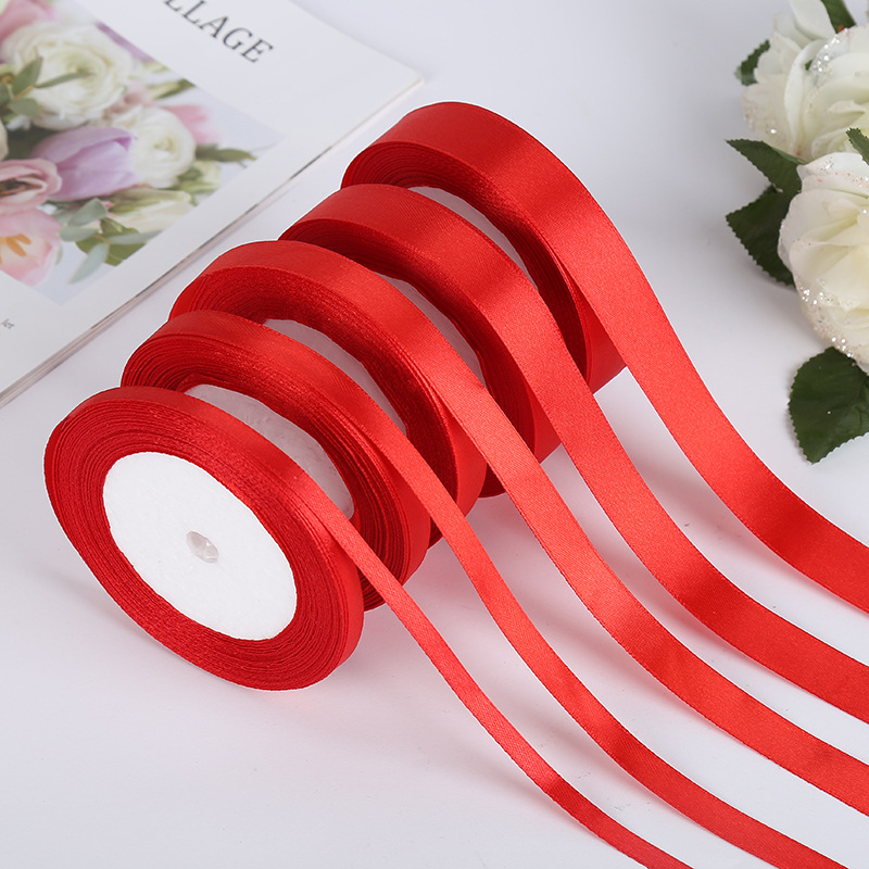 Red ribbon bow, car wedding rose, packaging gift, wide band, silk ribbon, satin ribbon, diy handmade decoration pic 7