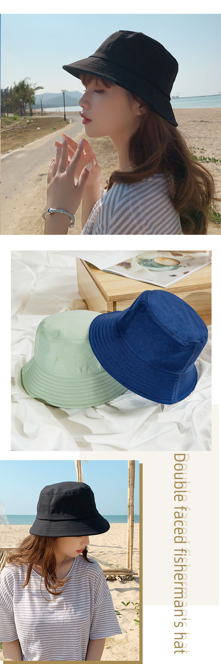 Light plate fisherman hats for men and women, Korean student style, Japanese basin hats, couple style hats, trendy summer sun protection and shade hats pic 6