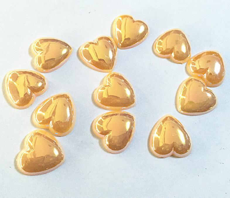 Wholesale of ABS imitation pearl, AB color semi-round heart DIY clothing, leather bags, belts, accessories and auxiliary materials pic 2