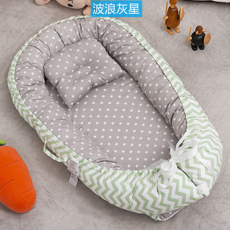 Cross-border exclusive folding, detachable and washable portable anti-pressure crib, midbed bionic fully detachable baby pillow crib pic 44
