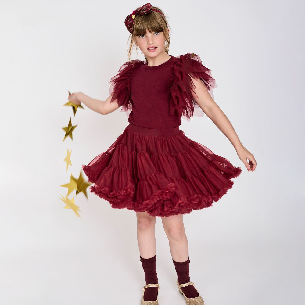 Europa y américa niñas tutu vestido de mitad de la segunda generación otoño e invierno festival rendimiento vestido de princesa vestido de año nuevo vestido de malla de gasa puffy pic 3
