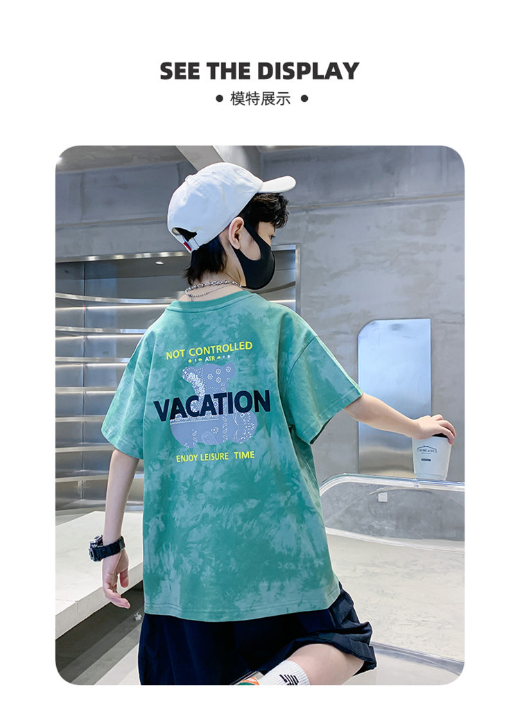 男童短袖t恤夏装2024新款男孩夏季半袖体恤上衣服大童痞帅儿童装详情7