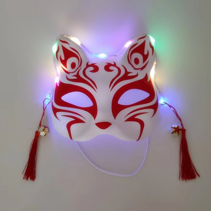 Fox mask, shining fox mask, ancient-style Hanfu masquerade ball, cosplay anime cat face fox spirit mask pic 5
