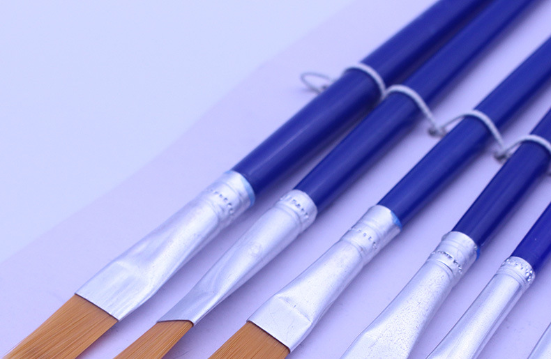 厂家直销 塑料杆577-6A扁头尼龙毛油画笔 水粉水彩油画笔详情9