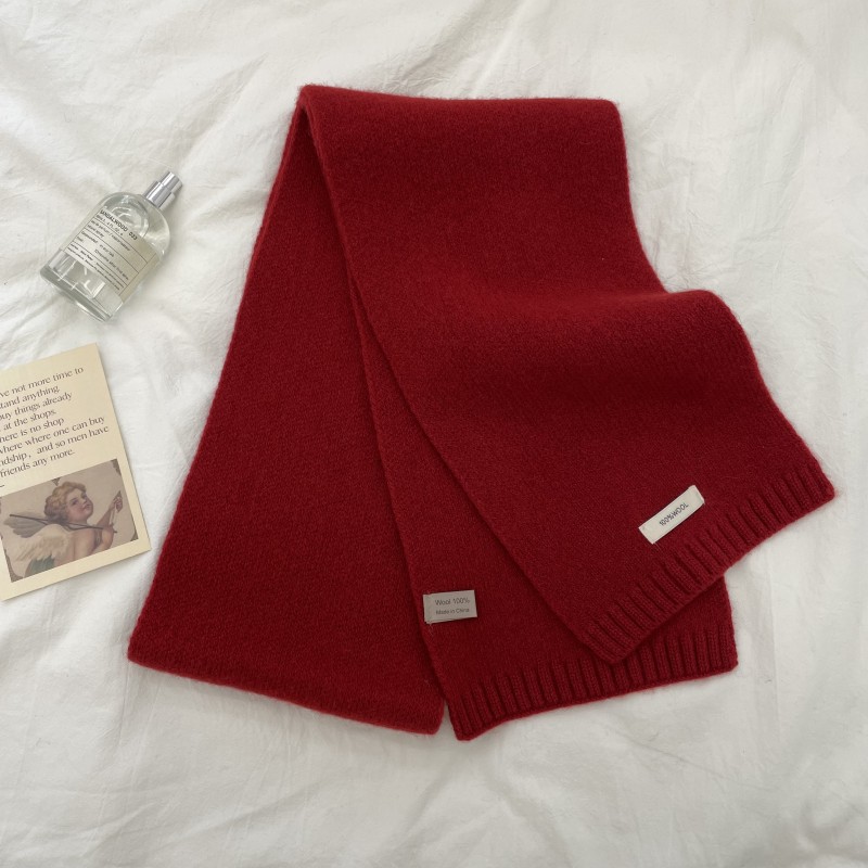 软糯100%澳洲纯羊毛围巾女秋冬季百搭加厚保暖纯色米色围脖男女详情10