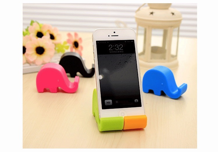 简约可爱大象手机平板电脑支架小象鼻子多功能手机座摆设摆件加厚详情1