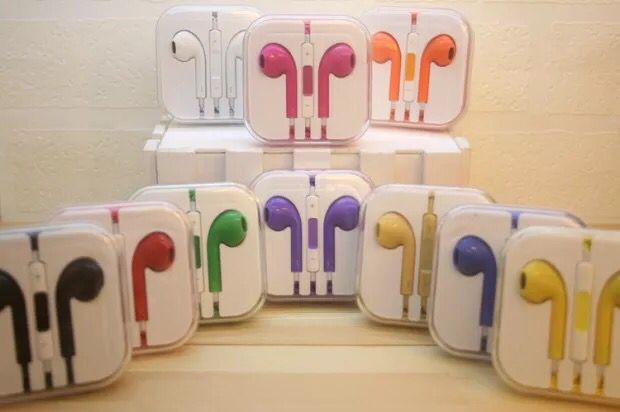 彩色耳机适用于萍果带线控iPhone6/6P小米三星红米通用带麦耳机详情2