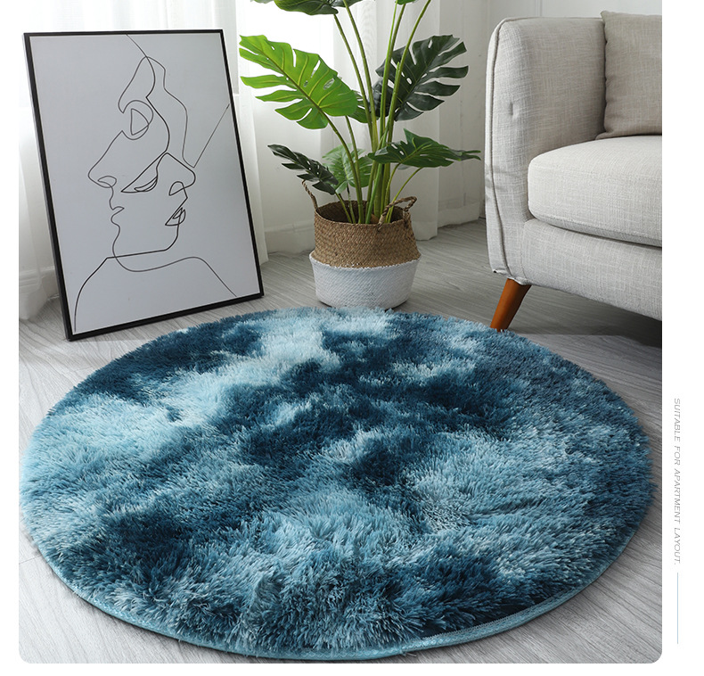 The manufacturer supplies popular INS home tie-dyed gradient round carpets for living rooms, bedrooms, sofas, bedside, bay Windows and footpads pic 16
