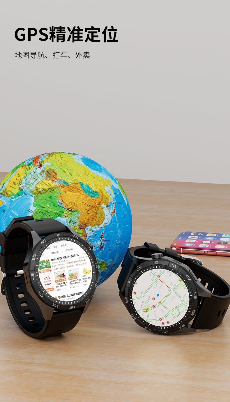 华强北GT4插卡版VP800智能手表金属蜂窝版和顺成安卓系统OLED圆屏详情11