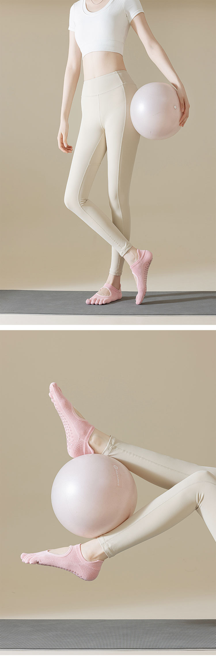 新款运动袜瑜伽袜短筒分指防滑袜专业普拉提袜子女五指袜批发健身详情2
