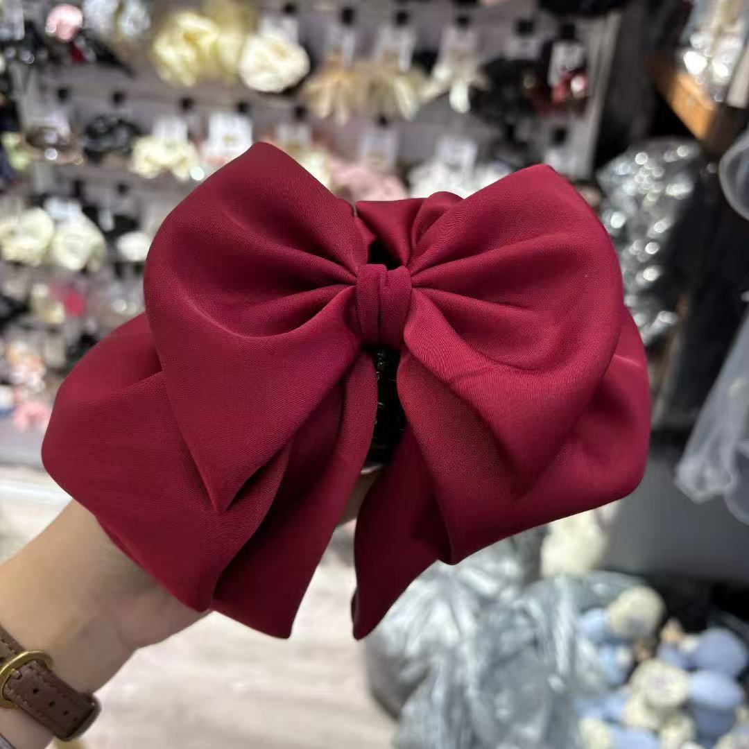 The new head accessories of the national trend series, such as bow hair clips, high-end satin multi-layered ponytail clips, semi-tied hair clips and hair accessories pic 14