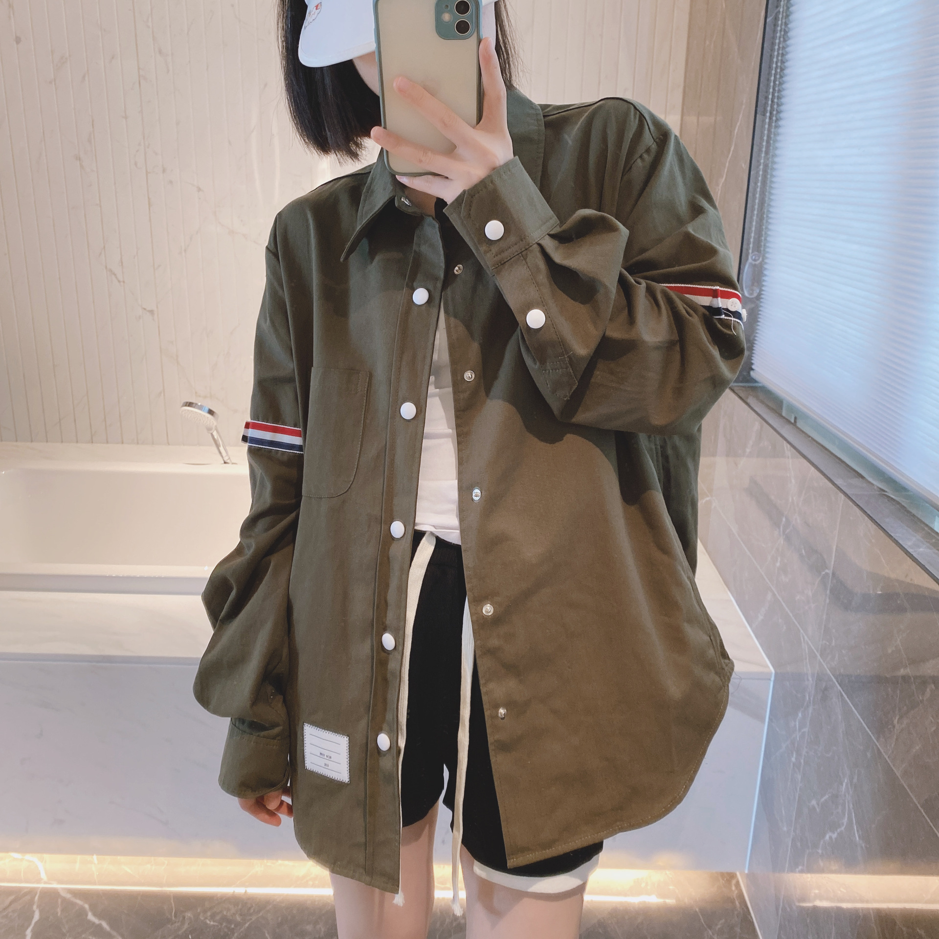 TB casual trendy brand poplin slim-fit solid white shirts for men and women, Oxford fabric shirts for women with long sleeves pic 25