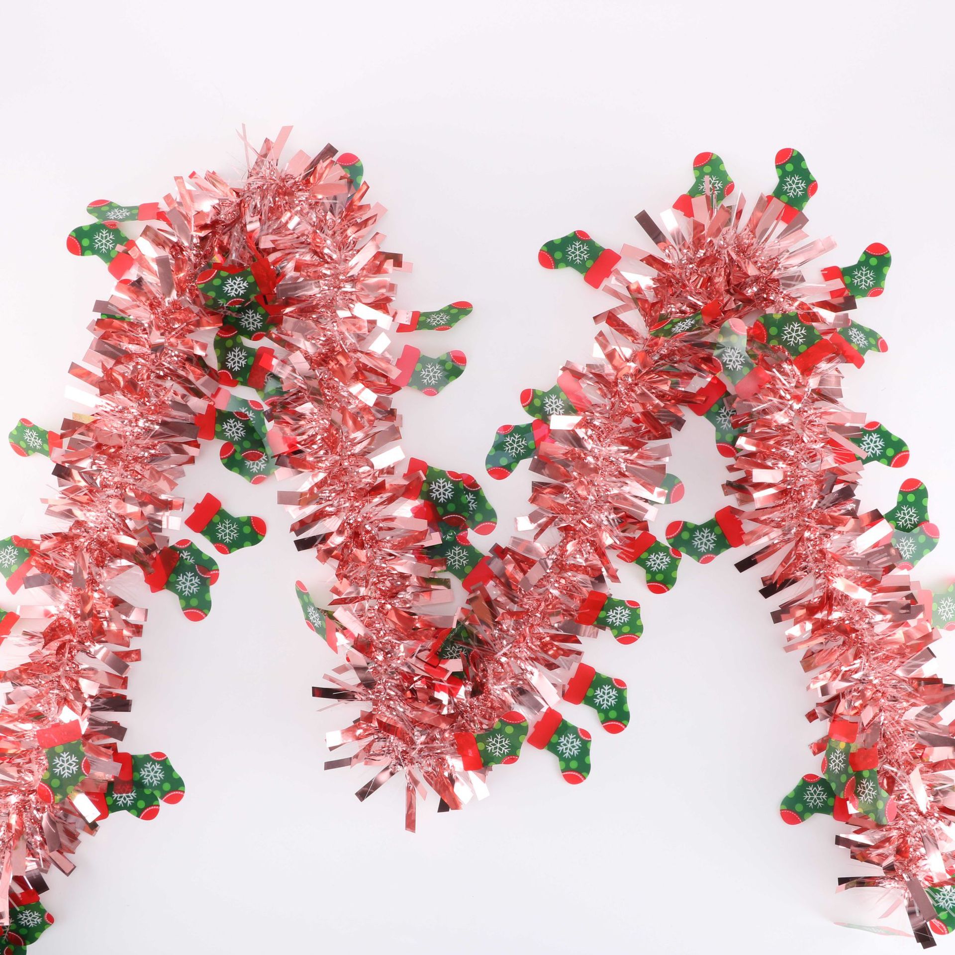 Cross-border Amazon Christmas tree, Christmas decorations, garlands, rattan strips, festival decoration, garlands, colorful strips, wool strips pic 6