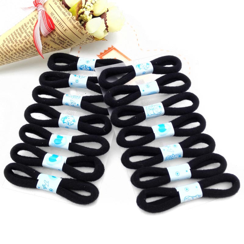 A3144 七根皮筋黑色 无痕皮筋 学生皮筋 饰品 两元批发 义乌2元详情2