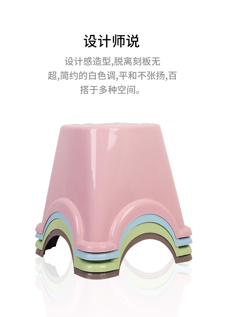 Wholesale plastic stools for adults and children, thickened plastic stools that can be printed with logos, bathroom stools, household shoe-changing stools pic 13