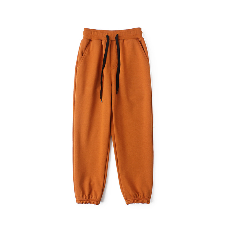 春季韩版新款男童运动长裤 大童纯色加厚毛圈卫裤女童裤子批发详情29