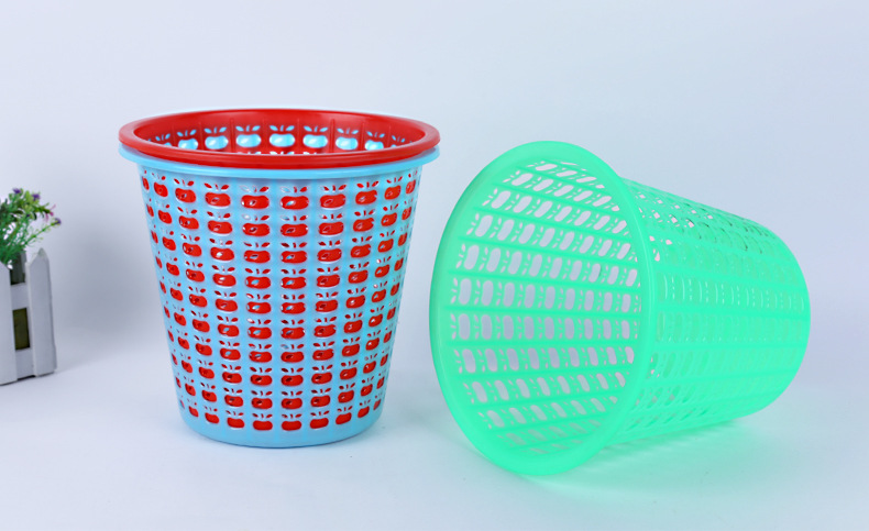 Factory direct sales of cleaning and storage plastic trash cans, multi-color pp material office wastebaskets, household hollow trash cans pic 7