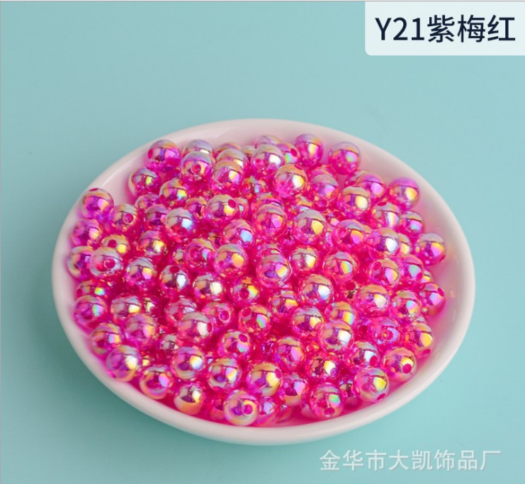 New macaron-colored camellia beads perforated solid rose loose beads diy beading material resin accessories pic 36