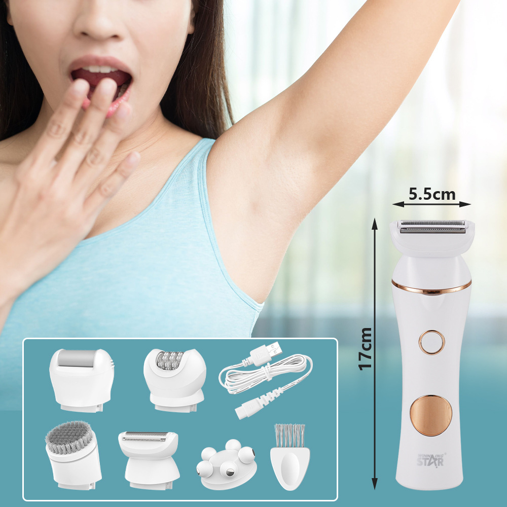 Winning star跨境电动修腿毛剃腋毛拔毛按摩等多功能剃毛器套装详情3