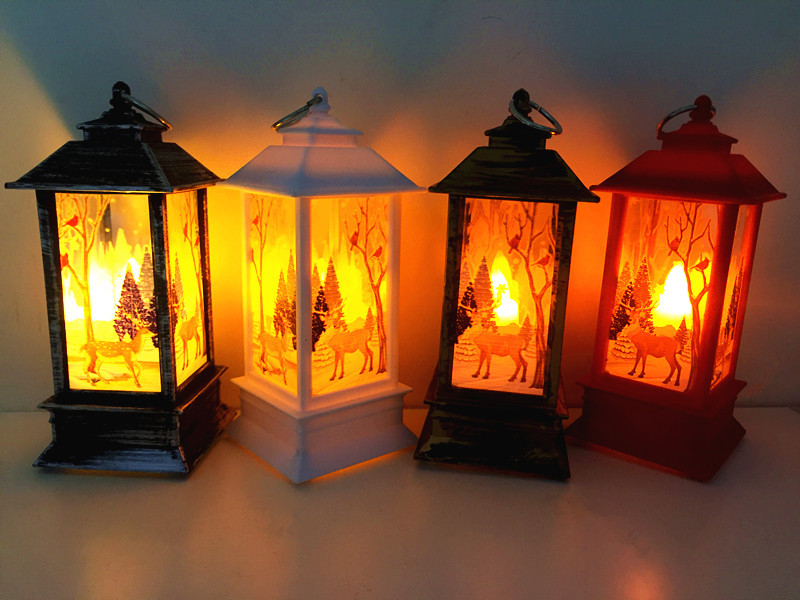 2021 New retro small square wind lamp, Christmas gift and handicraft, night light, LED snowman for the elderly, decorative lamp pic 1