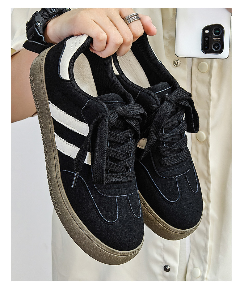 男士德训鞋2024秋季新款美式复古男鞋黑色阿甘休闲鞋百搭板鞋批发详情20