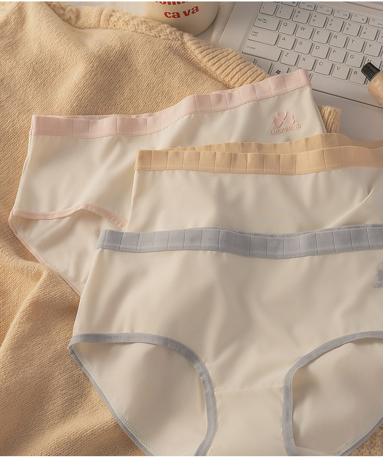 元集/冰丝内裤女中腰无痕透气三角裤聚乳酸抑菌底档贴身无感内裤详情35