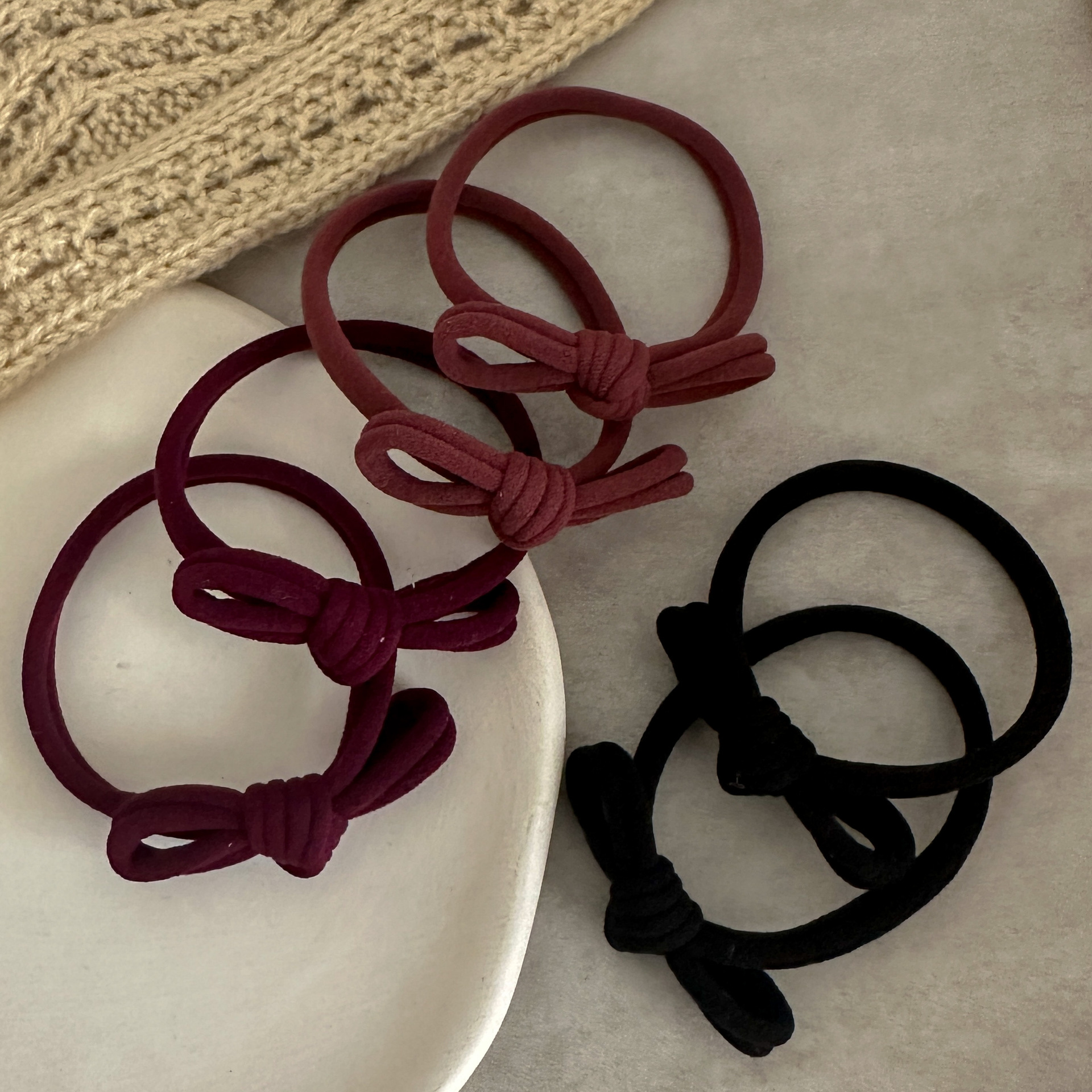 Simple and versatile, soft and highly elastic bow hair ties from Japan and South Korea, popular and durable multi-color hair ties and hair bands pic 14