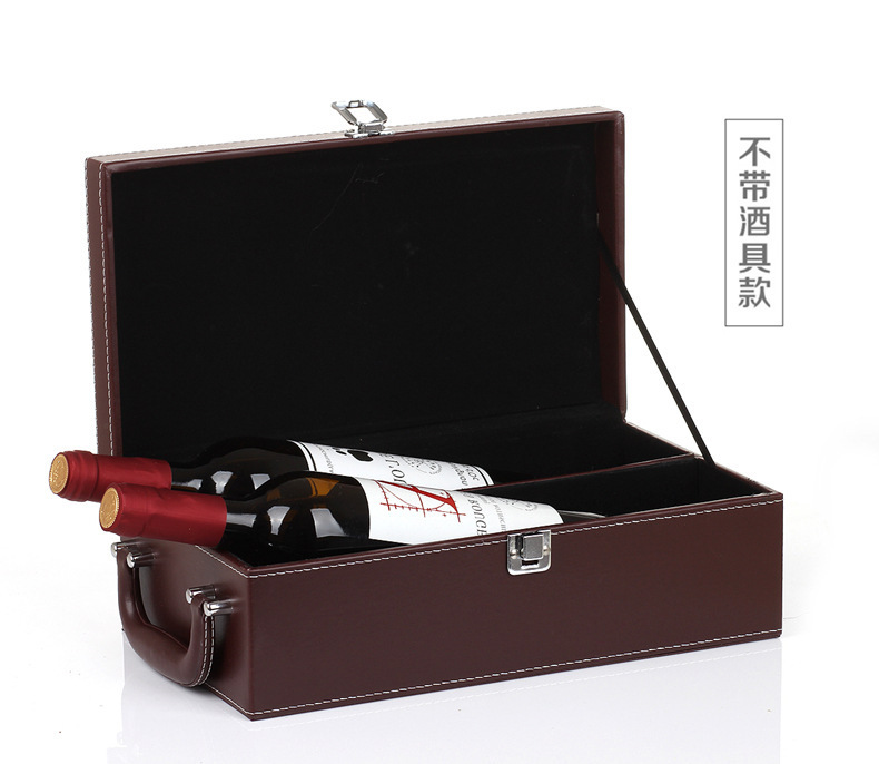 Classic double-bottle red wine box packaging, small double-bottle wine gift box, fashionable wine packaging box pic 22
